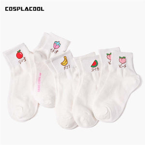 Fruit Embroidery Socks