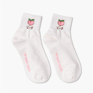 Fruit Embroidery Socks