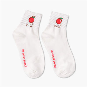 Fruit Embroidery Socks